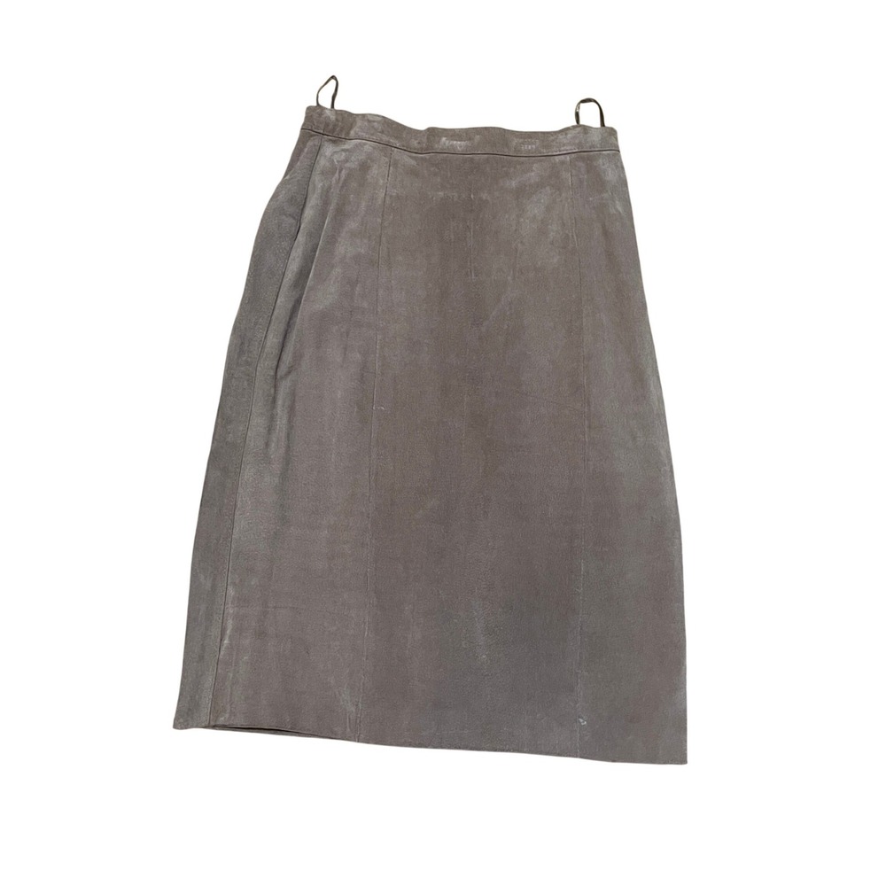 Bagatelle VTG Womens 12 Tan Brown Suede Leather Midi Pencil Skirt Classic Office